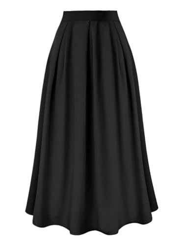 [LOW CLASSIC] / ☆ 25SS SLIT CHECKED LONG SKIRT / BLACK A Line Elegant High-Waist Pleated Long Skirt 2025 Fashion